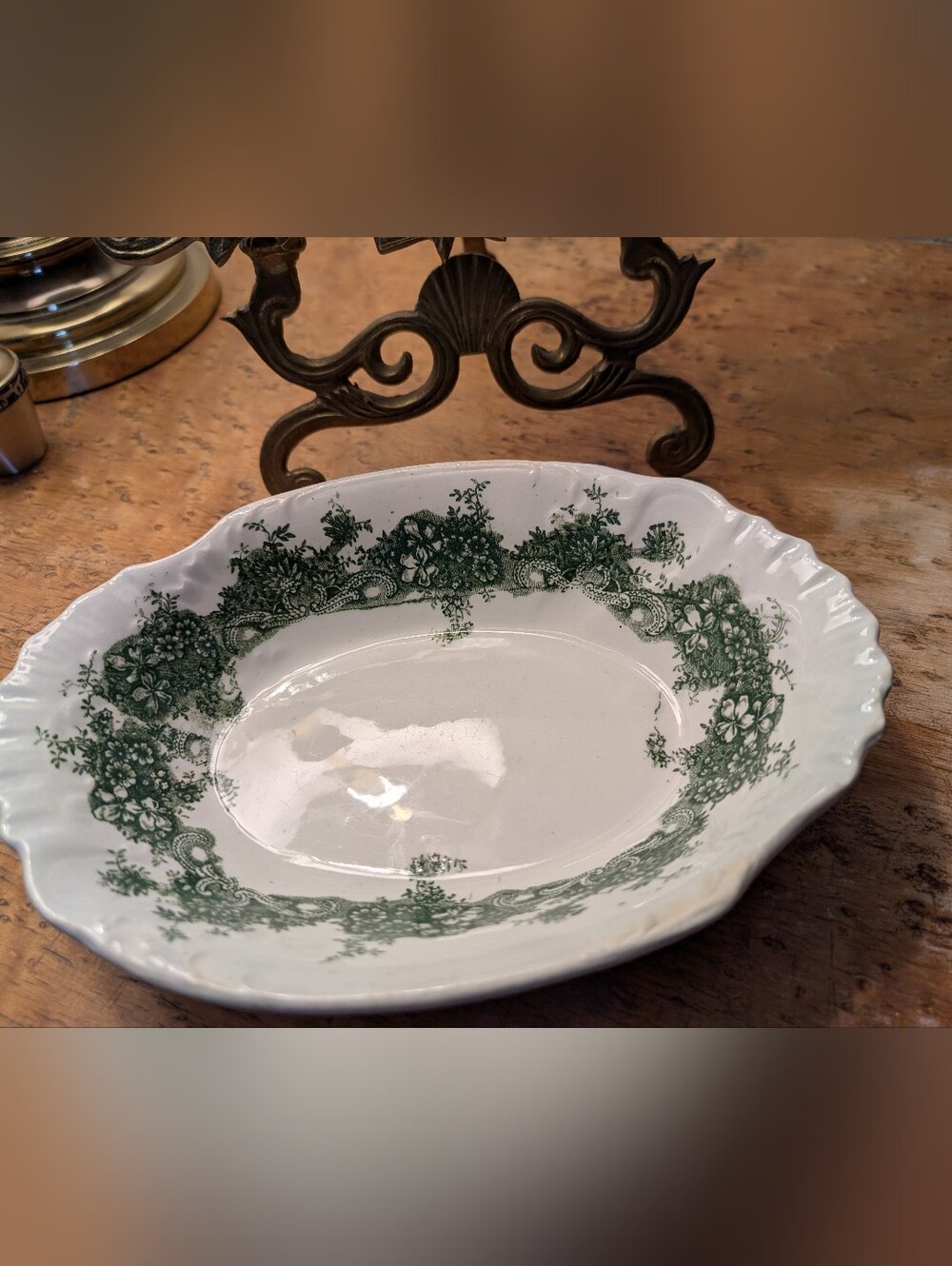 Fleming Glasgow Green Transferware Serving Dish